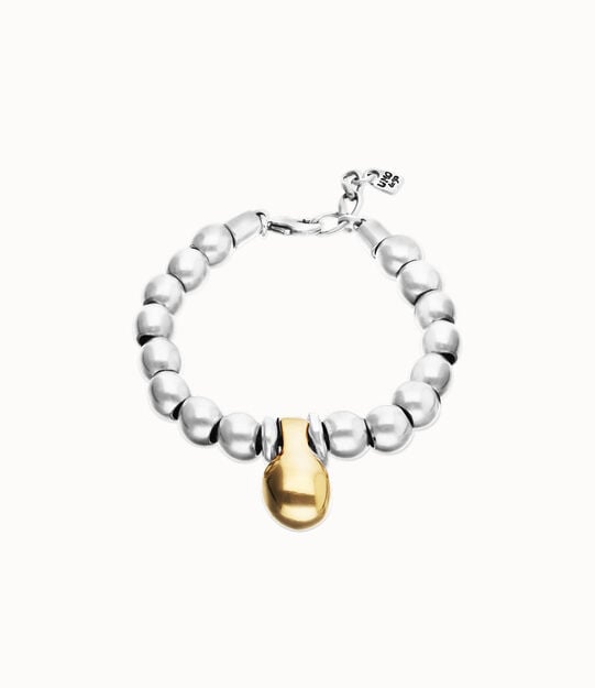 Beaded bracelet in a two-tone finish