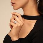 Multi row ring with a charm