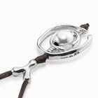 Necklace with leather and pearl