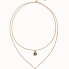 Multi-layer pendant link chain necklace with heart charm