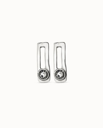 Boucles d’oreilles plaquées argent avec cristal gris