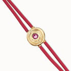 Double pink leather birthstone bracelet with eye