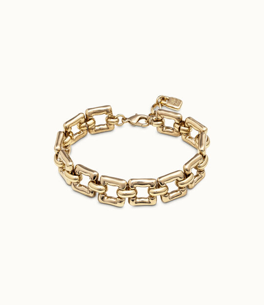 18K gold-plated square link bracelet
