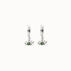 Eye-shaped drop earrings with verde crystal