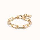 Paper clip link bracelet with padlock