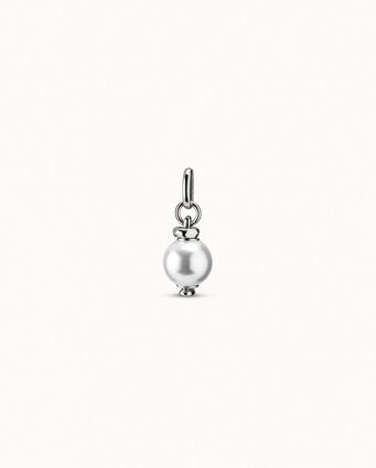 Sterling silver-plated charm with white pearl