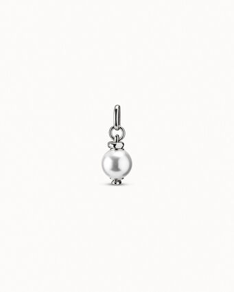 Charm placcato argento Sterling con perla bianca