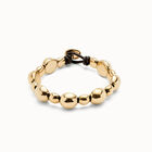 Lederarmband mit Kugeln 18 Karat vergoldet