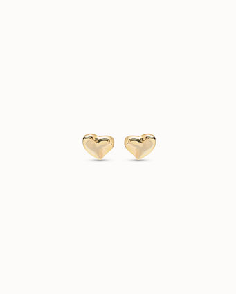 18K gold-plated medium sized heart shaped earrings