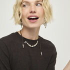 Leather necklace with intertwined drops