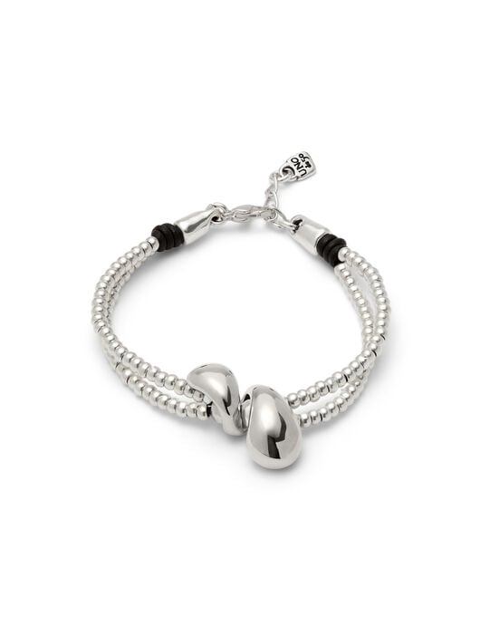 Double-strand bracelet with lobster clasp and two drops