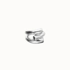 Ring with three intertwined organic shapes