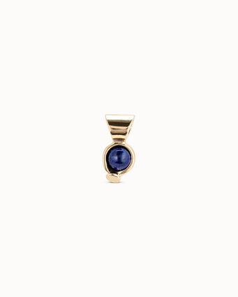 Charm bañado en oro de 18k y piedra azul