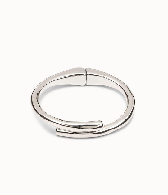 Pulsera bañada en plata de ley con forma de túbulo y muelle oculto