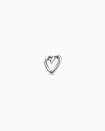 Sterling silver-plated ''nailed heart'' piercing