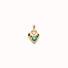 Charm ba&ntilde;ado en oro 18k con cristal verde