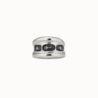 Ring with 3 grey crystals