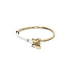 Cream leather bracelet with butterfly ornament
