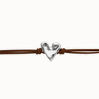 Brown leather bracelet with heart detail