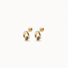 Stud oval earrings with light grey crystal