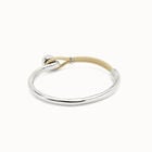 Bangle bracelet with ivory leather