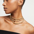 Collar triple edici&oacute;n limitada con bolas ba&ntilde;adas en oro 18k