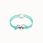 Turquoise elastic thread bracelet with heart charm