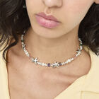 Short necklace with crystals and small starfishes