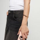 Pulsera semir&iacute;gida ba&ntilde;ada en oro 18k con cuero de color marr&oacute;n