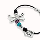 Leather bracelet with dragonfly