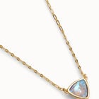 Pendant chain link necklace with multicolor crystal