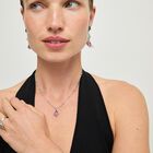 Necklace with a pink drop-shaped faceted crystal