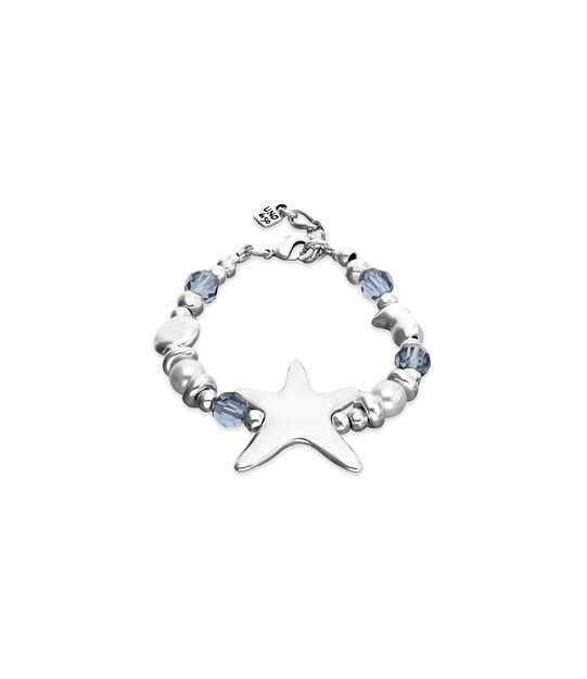 Elastic bracelet with blue crystals and starfish