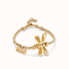 Elastic bracelet with 18K gold-plated dragonfly