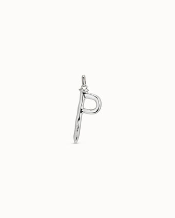 Sterling silver-plated letter P pendant