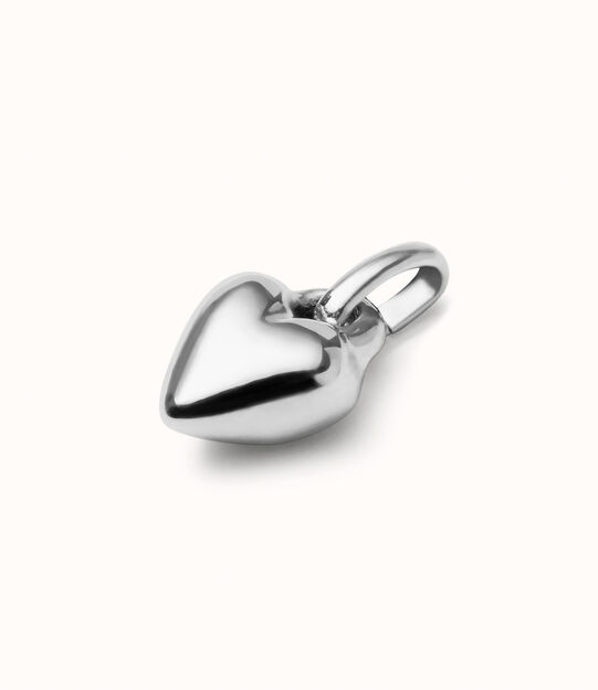 Sterling silver-plated heart-shaped charm.
