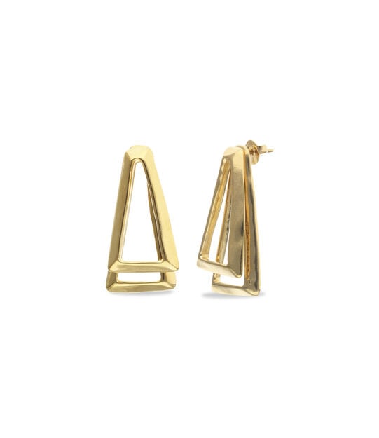 Orecchini a doppio triangolo placcati oro 18k