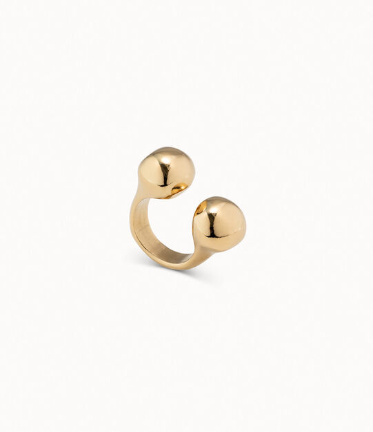 Anillo bolas bañado en oro de 18k