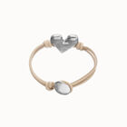 Camel leather bracelet with heart detail