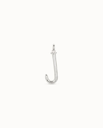 Sterling silver-plated letter J pendant