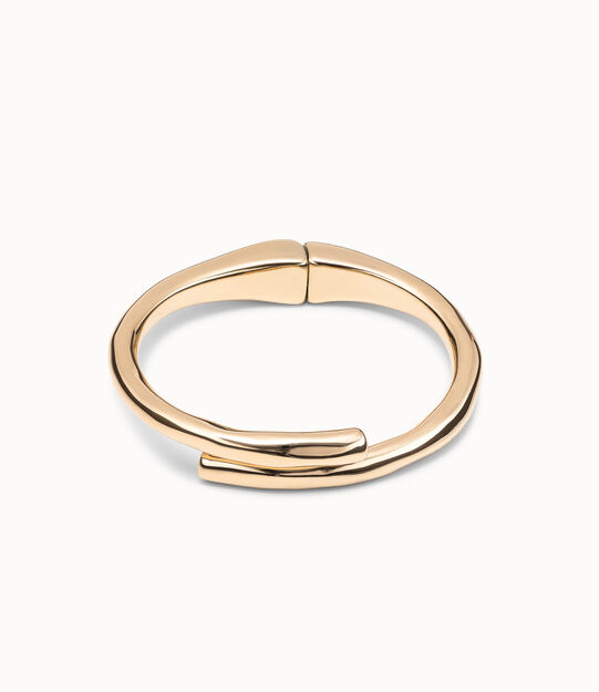 18K gold-plated tubular shaped bangle bracelet