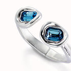 Bangle bracelet with two blue crystals