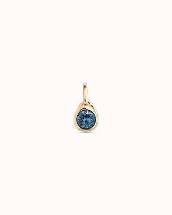 18K gold-plated circular charm with crystal