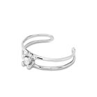 Bracelet rigide semi-ouvert double plaqu&eacute; or 18 carats avec cristal au centre