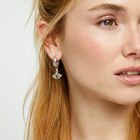 Eye-shaped drop earrings with verde crystal