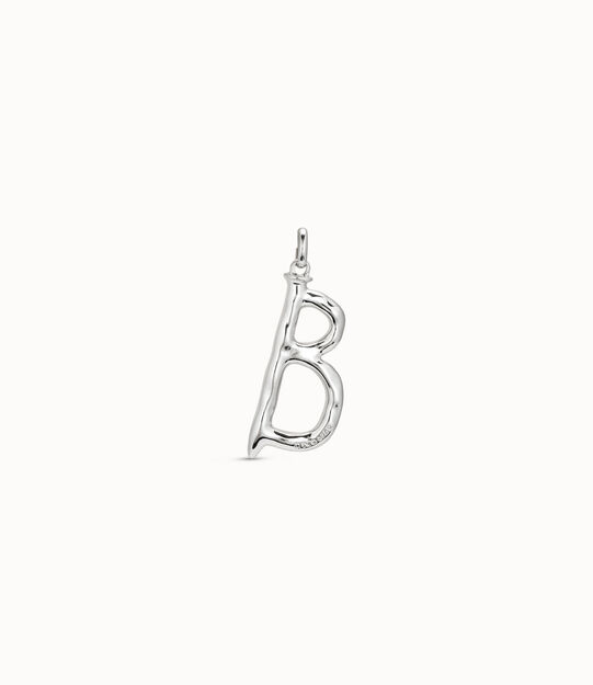Sterling silver-plated letter B pendant