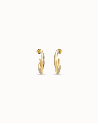 18k gold-plated flattened banana shaped earrings