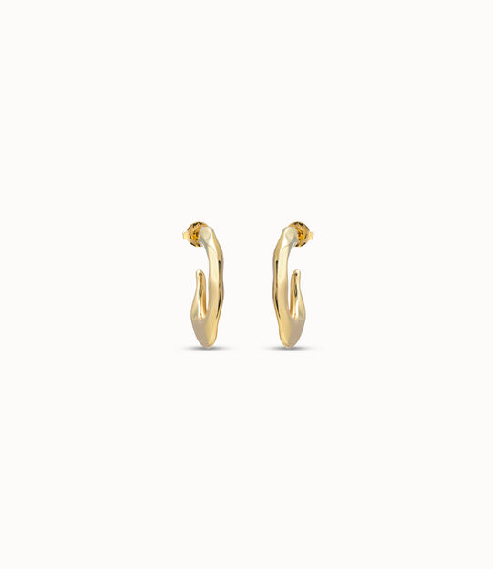 18k gold-plated flattened banana shaped earrings