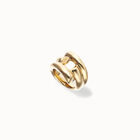 Ring with four intertwined organic shapes