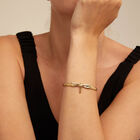 Dragonfly shaped cuff bracelet with topaz